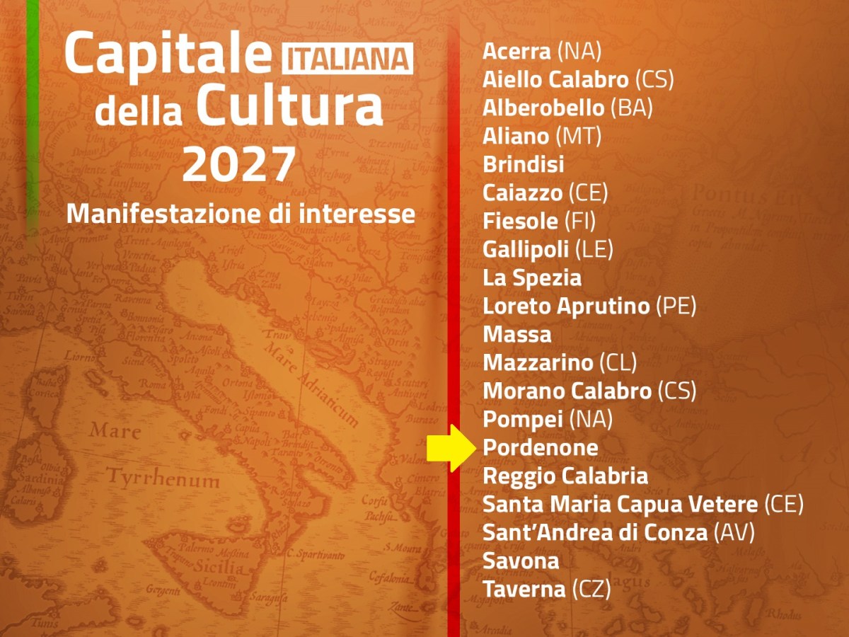 Pordenone è l’unica città del Nordest candidata per la Capitale Italiana della Cultura&nbsp;2027
